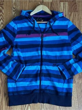 Amplify Men's Lightweight Multi-Colored Striped Zipper Jacket Size Large